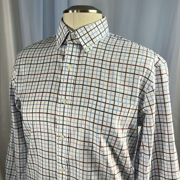 Lands' End Other - Lands End windowpane plaid tailored fit long sleeve collared button down 15.5 32
